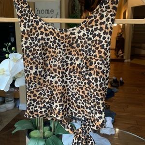 Open back cheetah crop top
